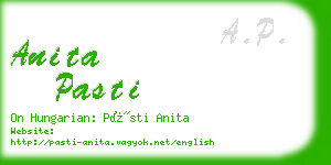 anita pasti business card